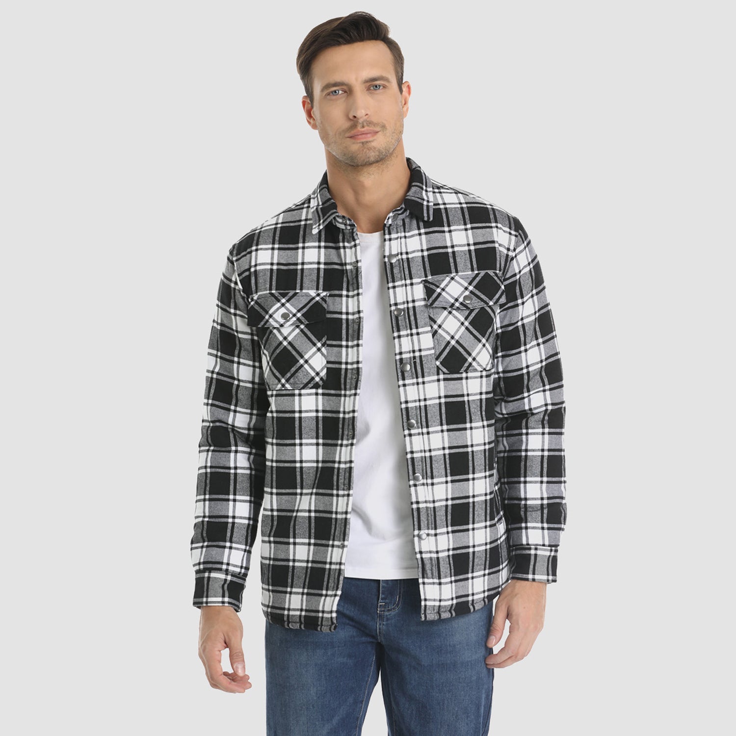Melzano Camisa de franela per a home Abric