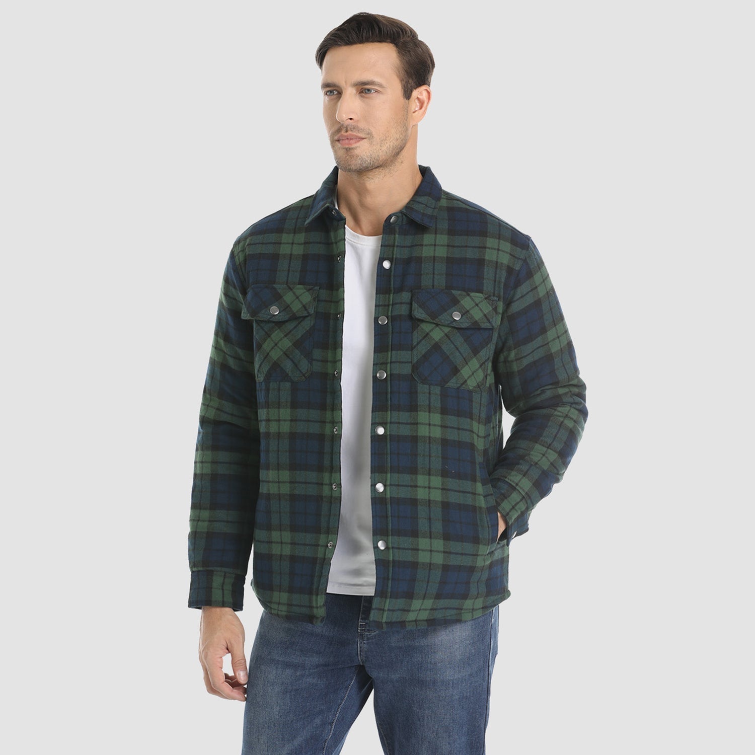 Melzano Camisa de franela per a home Abric