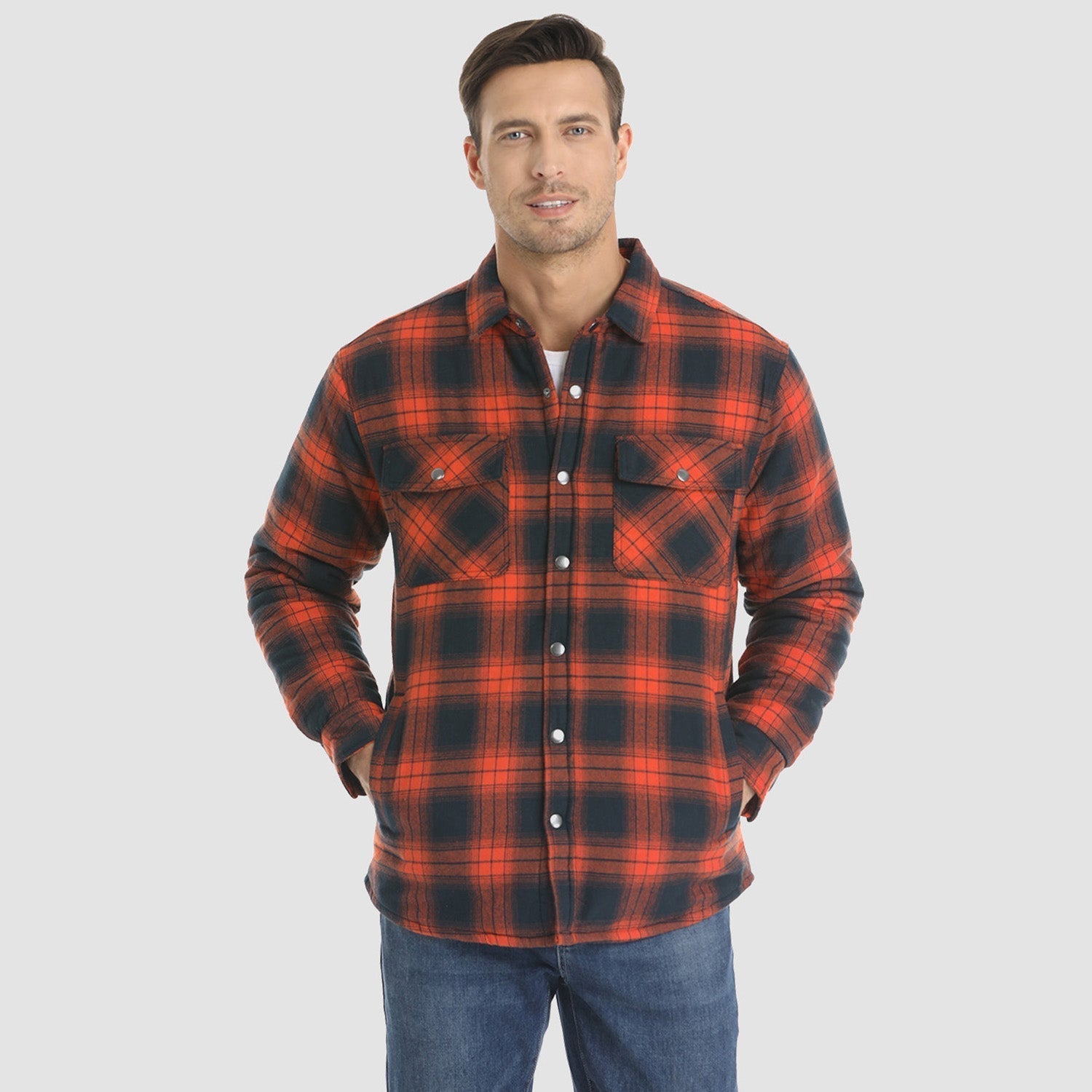Melzano Camisa de franela per a home Abric