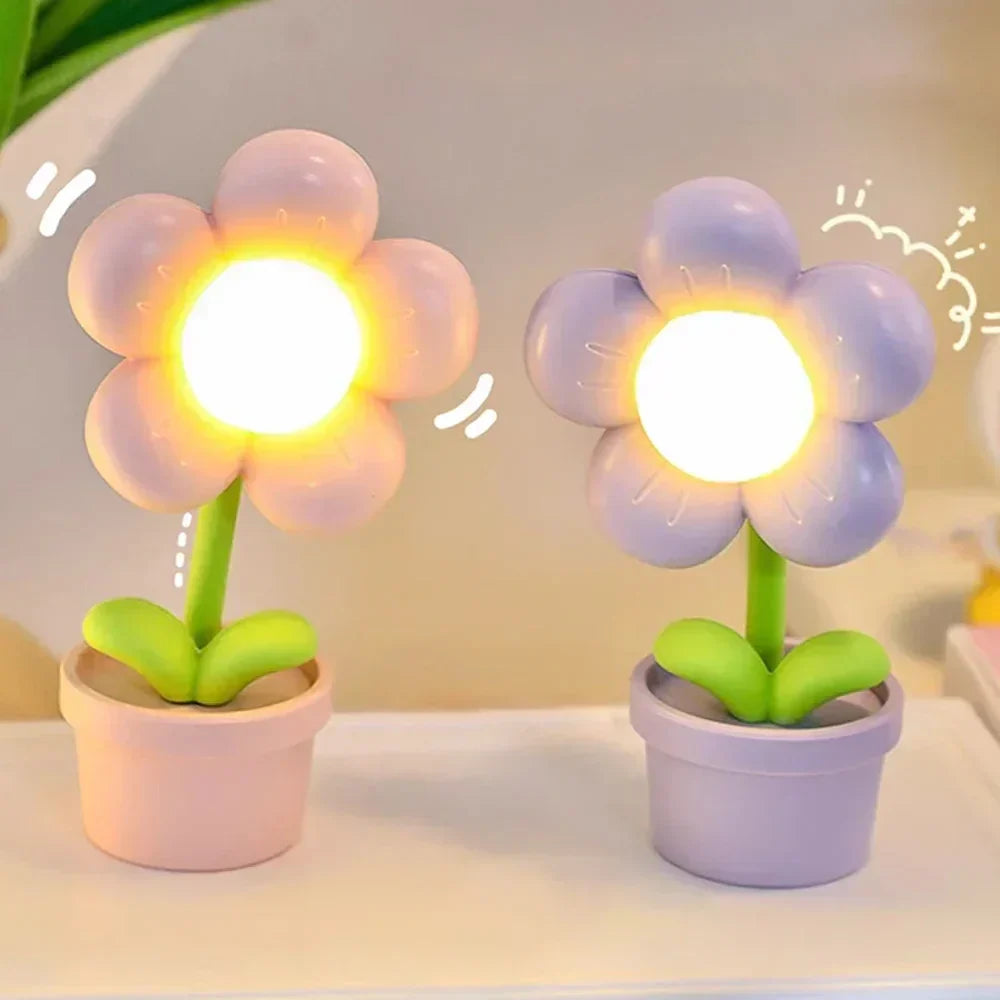 BlossomGlow Petita Llum de Taula Floral Relaxant - Il·luminació Acollidora