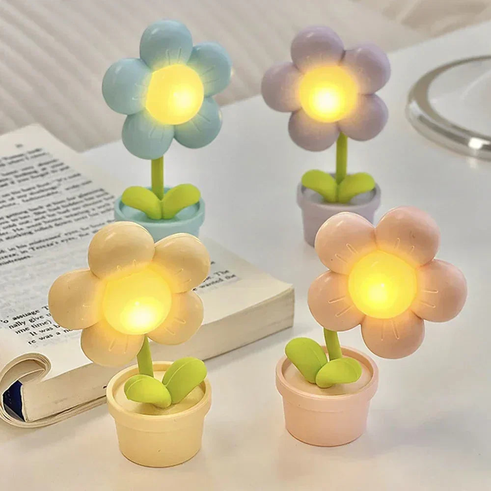 BlossomGlow Petita Llum de Taula Floral Relaxant - Il·luminació Acollidora