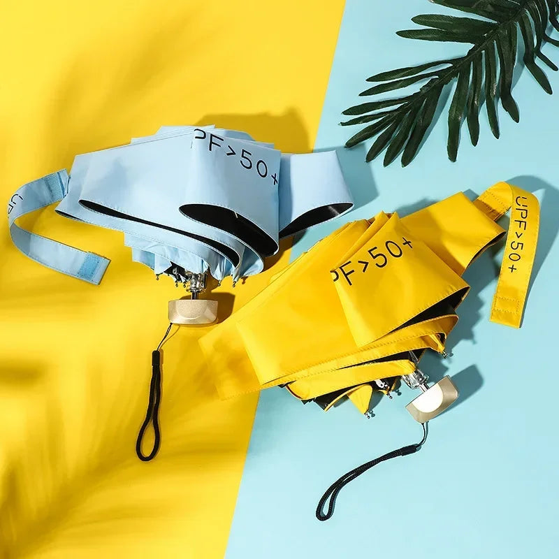 SkyShield – Mini paraugas tamaño de viaxe, protección UV e a proba de vento