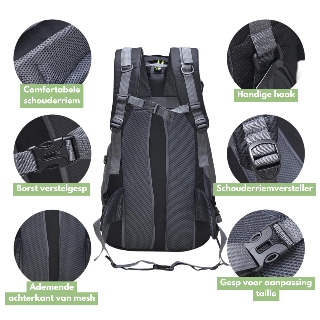 Mochila impermeable para exterior 50L – Lixeira e cómoda