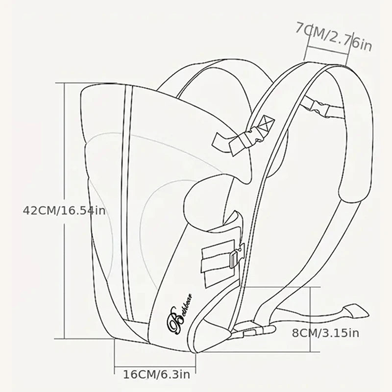 Mochila multifuncional para bebés - Mochila cómoda para pais, opción de transporte cara adiante, correas axustables