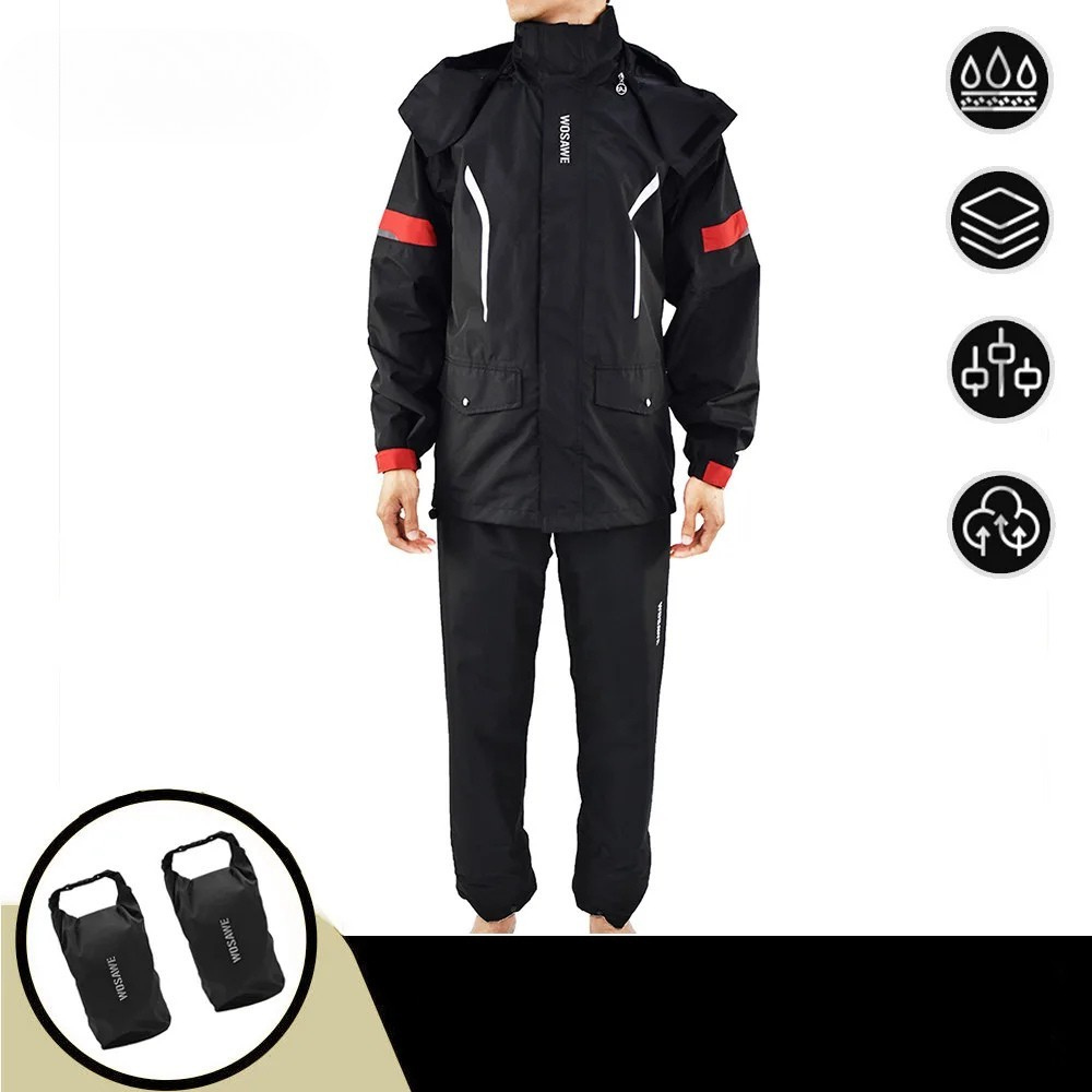 Wosawe – Jaqueta de pluja per a home impermeable – Reflectant negre/verd S-2XL