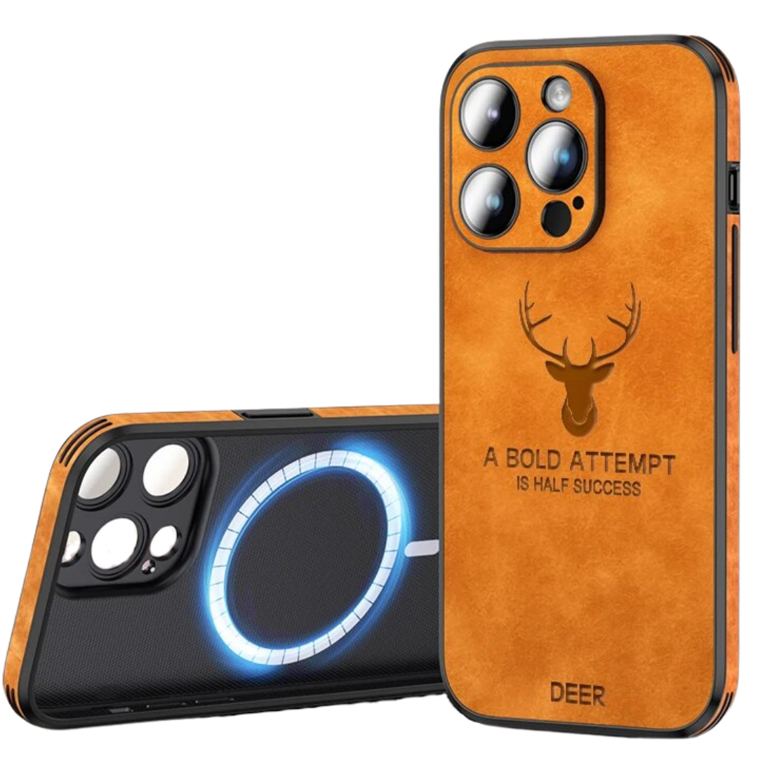 Deer – funda per a iPhone de cuir genuí i resistent als cops – disseny elegant i prim