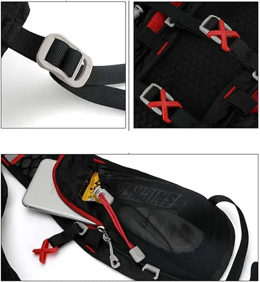 Mochila de auga – Mochila de hidratación lixeira 5L con bolsa de auga de 2L e botellas