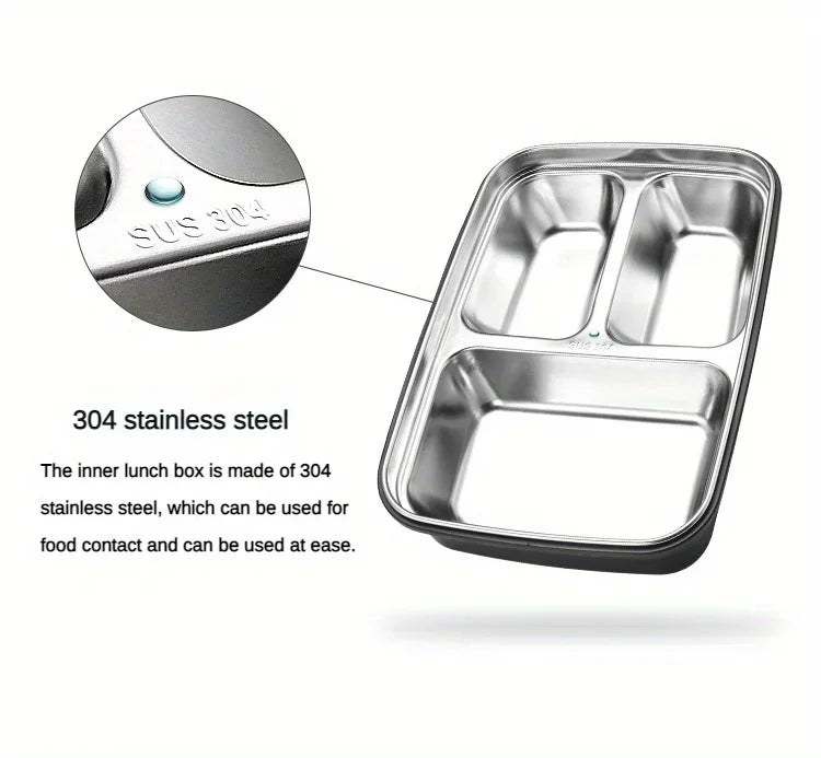 SteelMate – fiambrera d'acer inoxidable hermètica amb compartiments – ús escolar i laboral