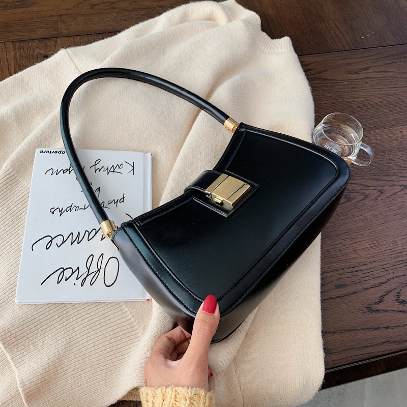 Melzano Emma - Bolso de hombro de cuero negro