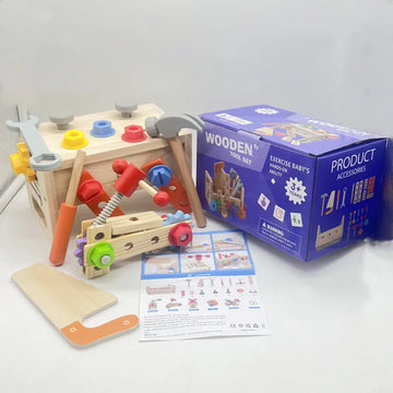 WoodTools Montessori Gereedschapskist – Houten Bouwspeelgoed Kinderen