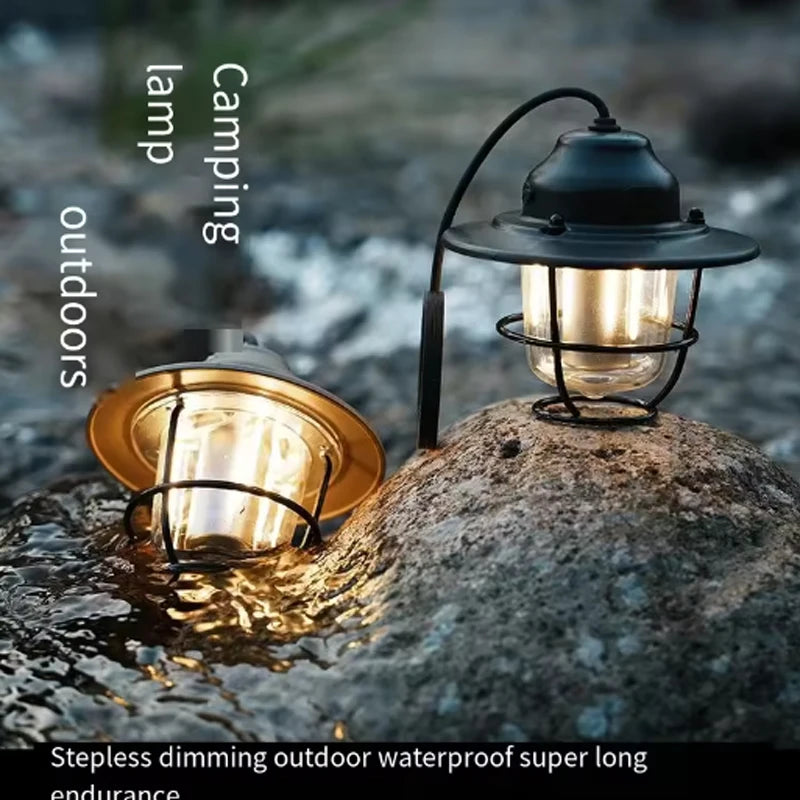 Llum de càmping retro per a exteriors – Il·luminació ambient per a casa i aventura