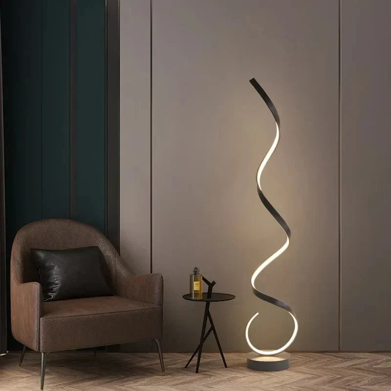 Istanbul LED Làmpada de Peu Espiral – Regulable Llum Càlida i Disseny Modern