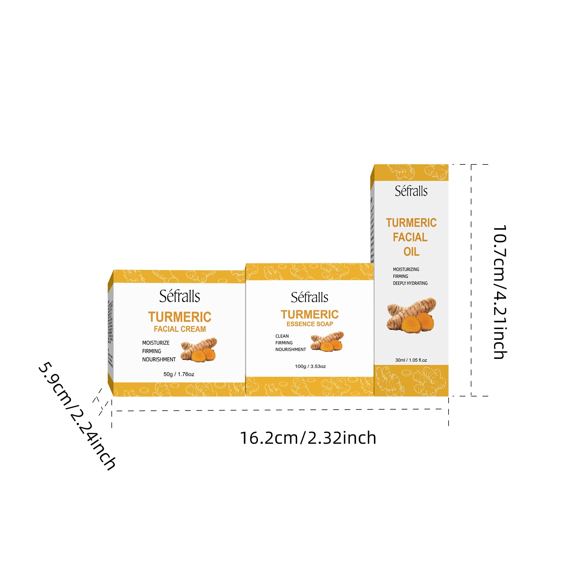 Séfralls Kurkuma Set de cura de la pell – Natural, equilibrant i il·luminador