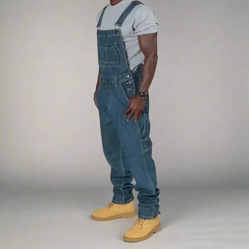 Kelim – Denim tuinbroek voor heren met splijtdetails – Streetwear & vrijetijdskleding