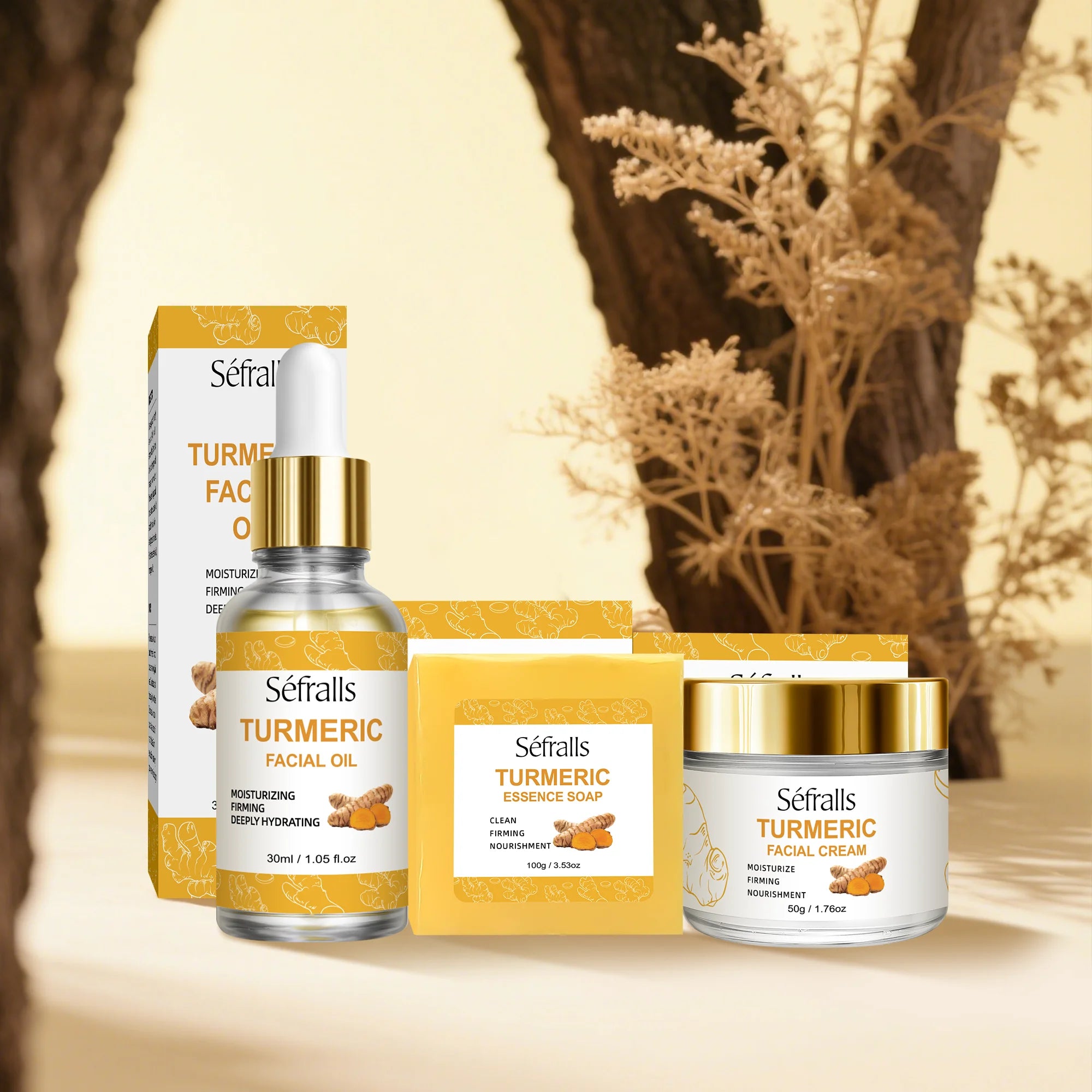 Séfralls Kurkuma Set de cura de la pell – Natural, equilibrant i il·luminador