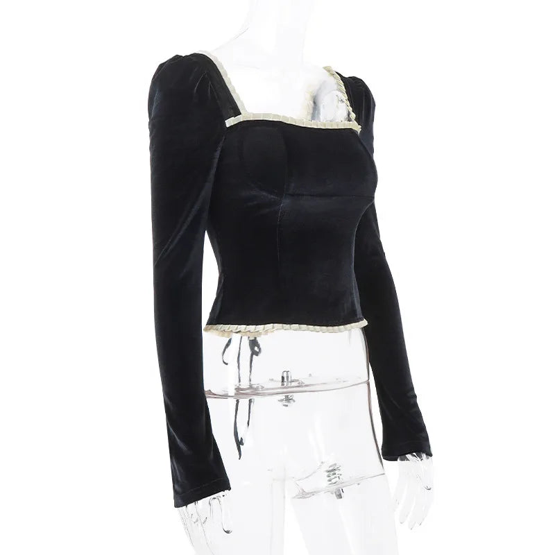 Melzano Anita - black corset with long sleeves