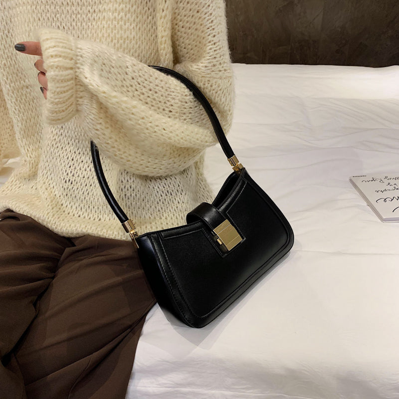 Melzano Emma - Bolso de hombro de cuero negro