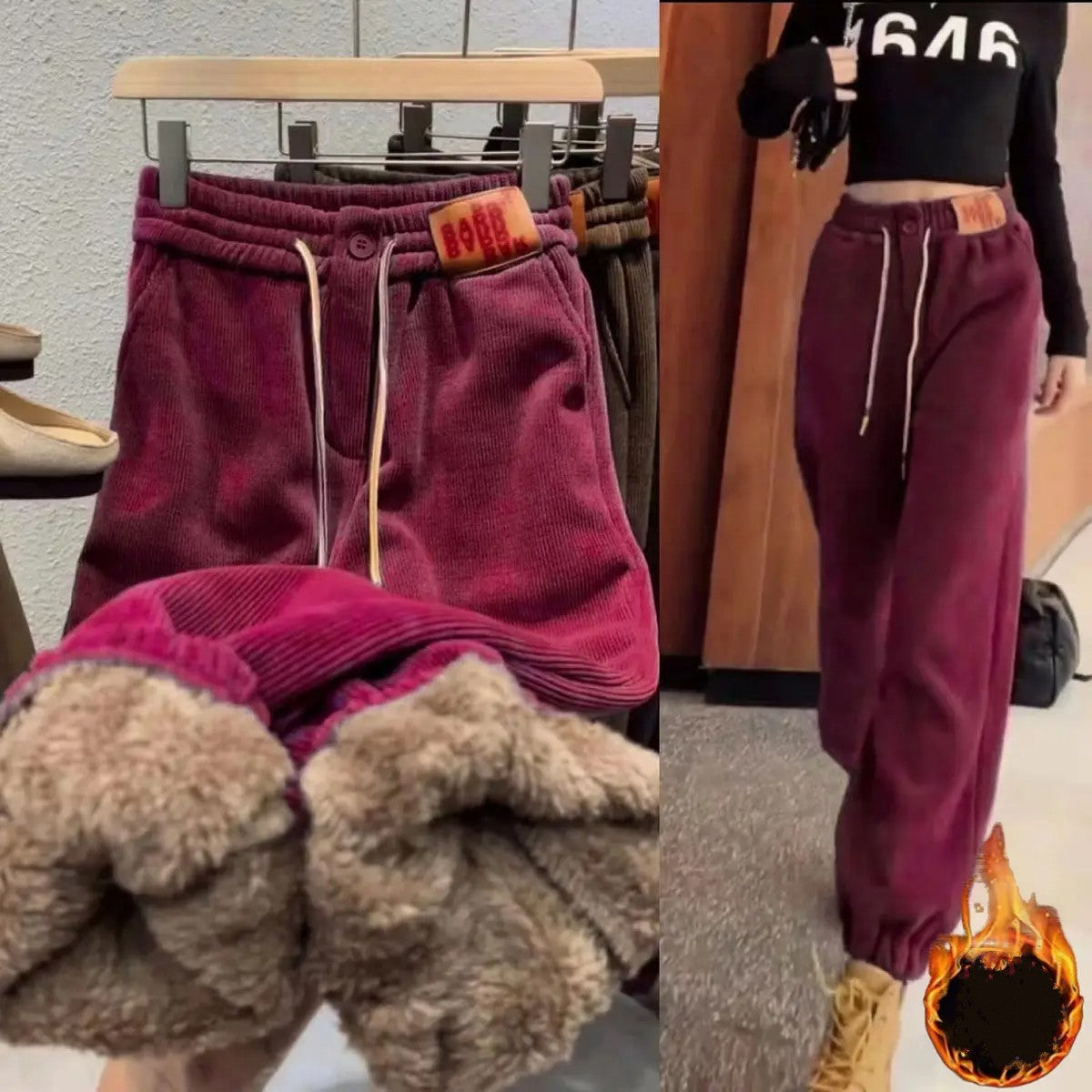 Pantalón de chándal de invierno Monica | Forro cálido de felpa y diseño casual