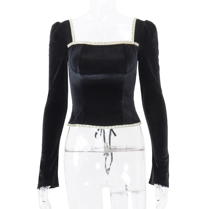 Melzano Anita - black corset with long sleeves
