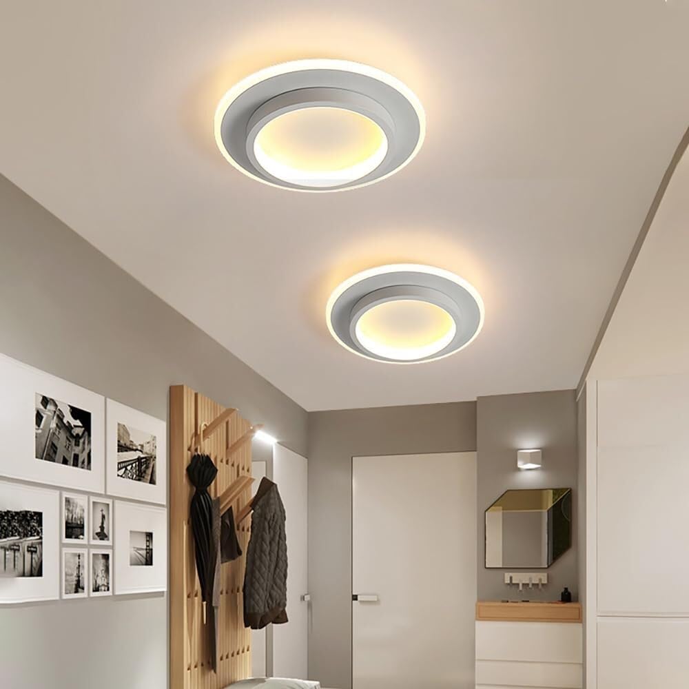 Metrona – Llum de sostre LED rodona – Metall i acrílic per a passadís i sala d'estar