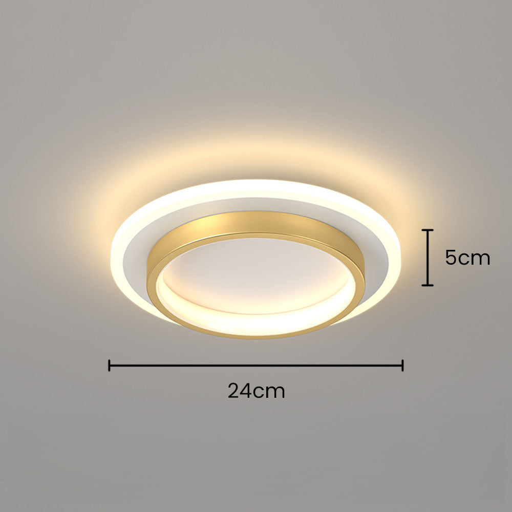 Metrona – Llum de sostre LED rodona – Metall i acrílic per a passadís i sala d'estar