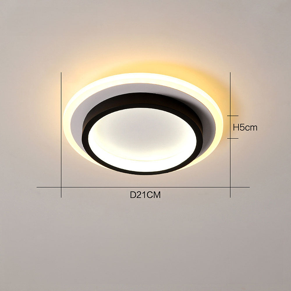 Metrona – Llum de sostre LED rodona – Metall i acrílic per a passadís i sala d'estar