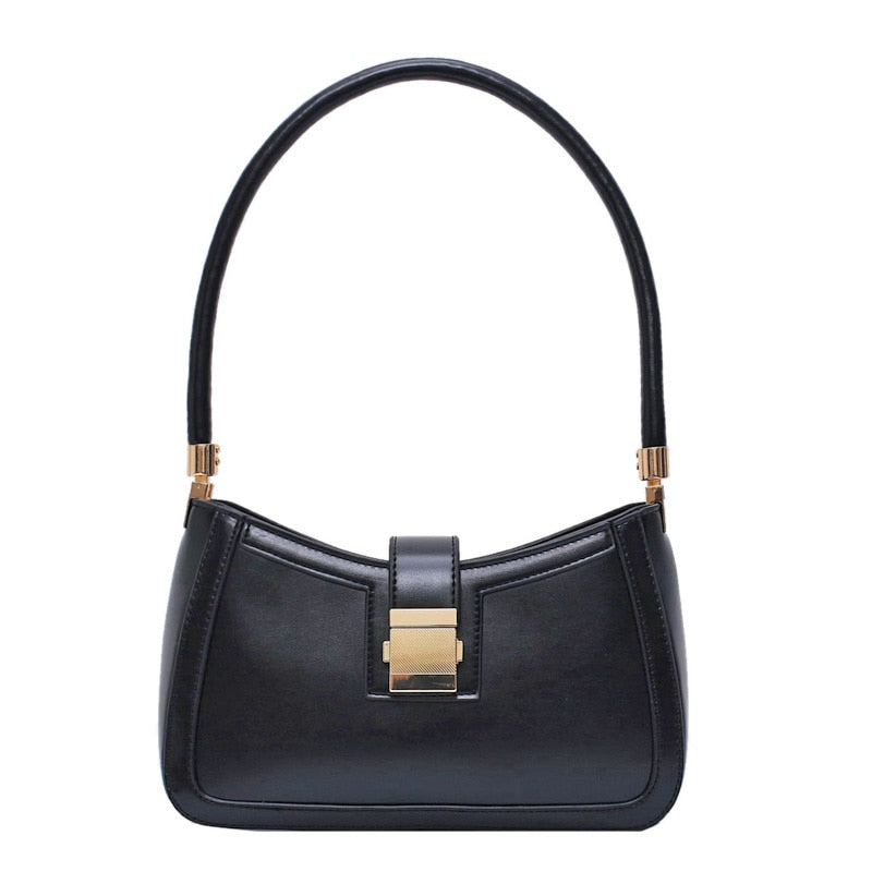 Melzano Emma - Bolso de hombro de cuero negro