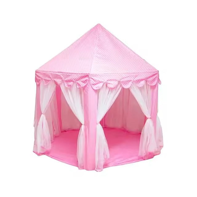 Tenda de xogo de princesa rosa para nenas | Espazo de xogo máxico
