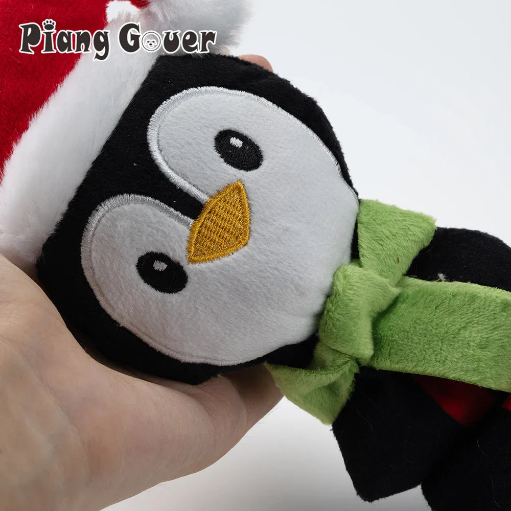 Schattige kerst elf pinguïn piepend hondenspeeltje voor puppy's 2