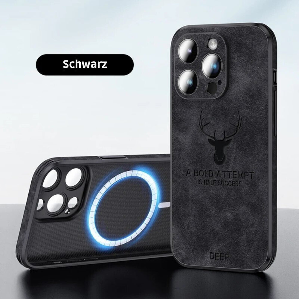 Deer – funda per a iPhone de cuir genuí i resistent als cops – disseny elegant i prim
