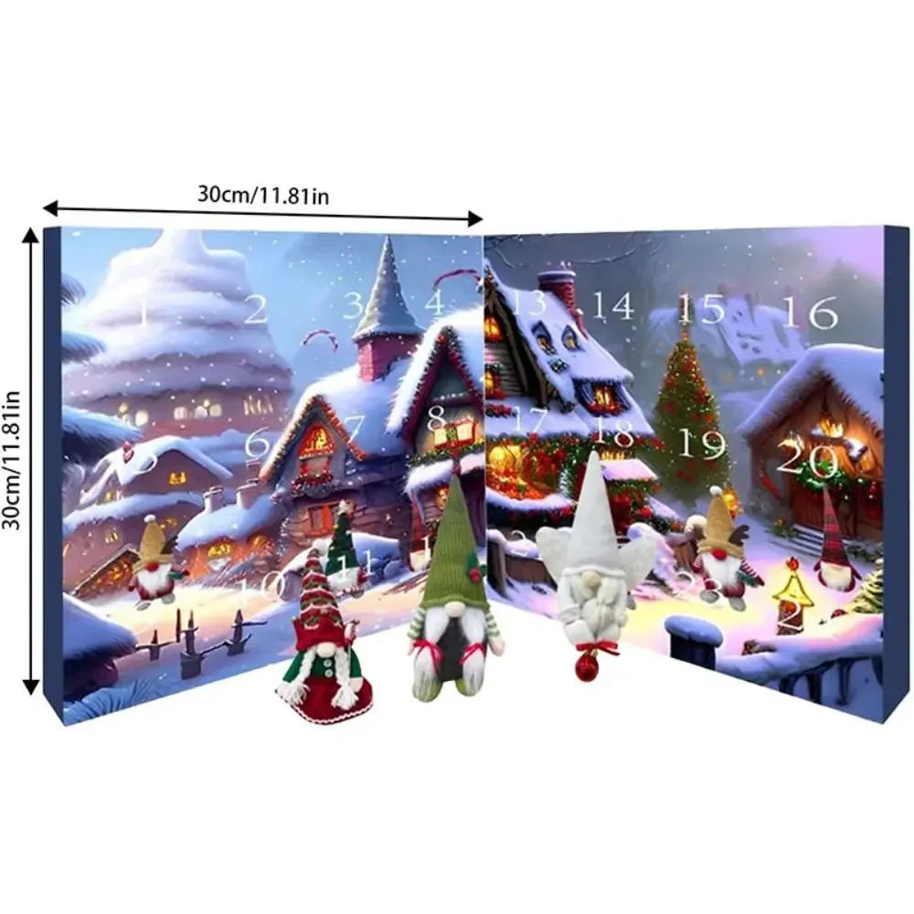NordLoom – Calendario de adviento de gnomo navideño de tela – Decoración festiva