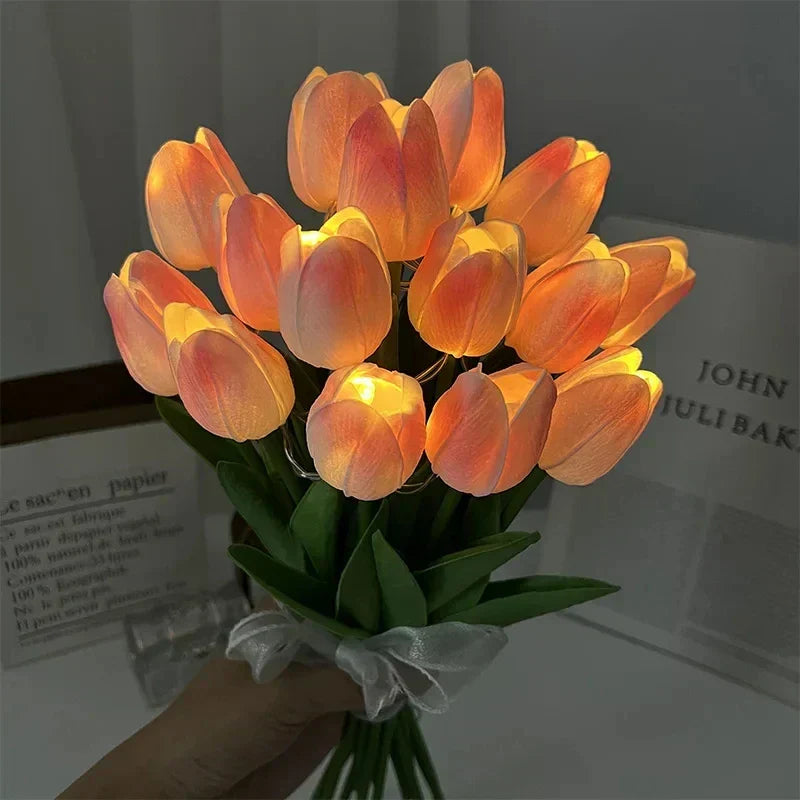 TulipGlow – Lámpara nocturna LED portátil de tulipáns con luz cálida – Decorativa