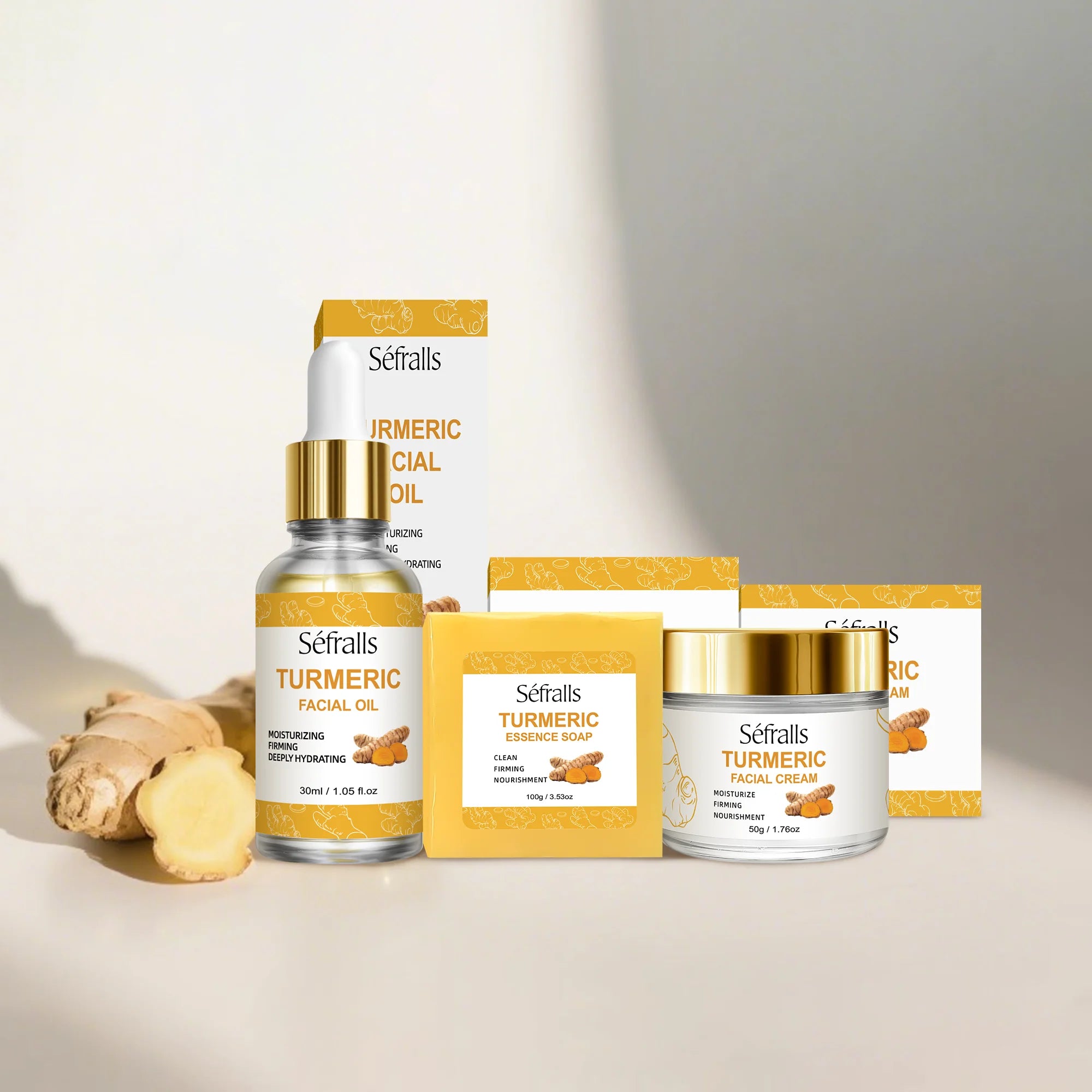 Séfralls Kurkuma Set de cura de la pell – Natural, equilibrant i il·luminador