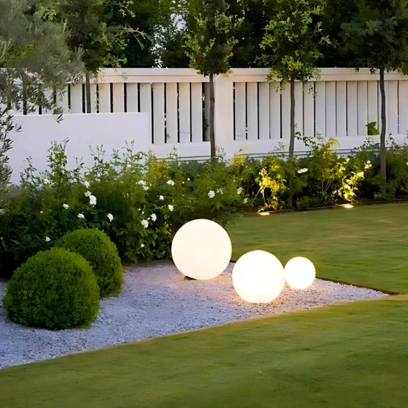 Làmpada de jardí esfèrica amb comandament a distància, 16 colors i opció d'energia solar