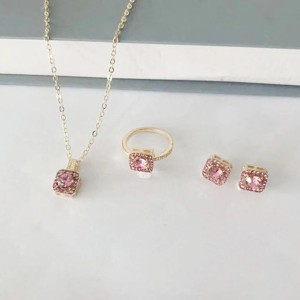 Elariva conjunt de joies per a dones – collaret elegant, arracades i anell ajustable