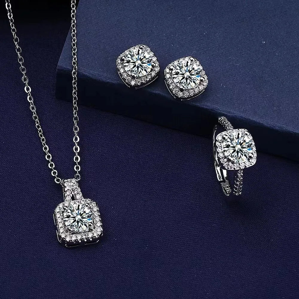 Elariva conjunt de joies per a dones – collaret elegant, arracades i anell ajustable