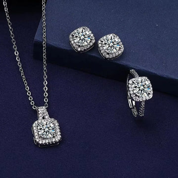 Elariva conjunt de joies per a dones – collaret elegant, arracades i anell ajustable