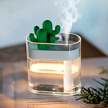 Aromora – Difusor d'aromes ultrasònic de cactus amb llum LED 160 ml
