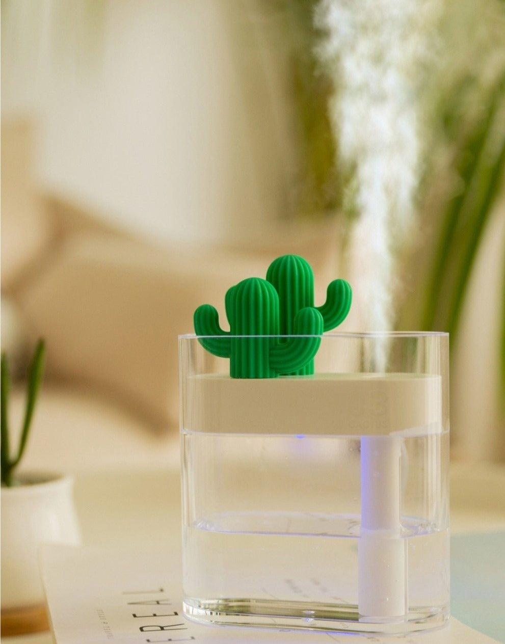 Aromora – Difusor d'aromes ultrasònic de cactus amb llum LED 160 ml