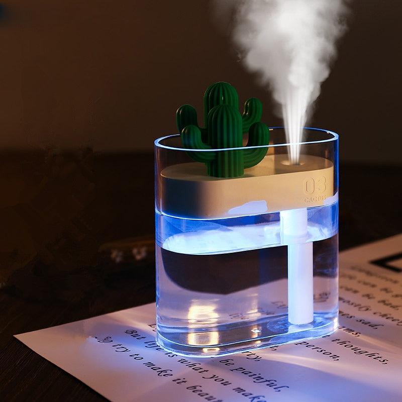 Aromora – Difusor d'aromes ultrasònic de cactus amb llum LED 160 ml