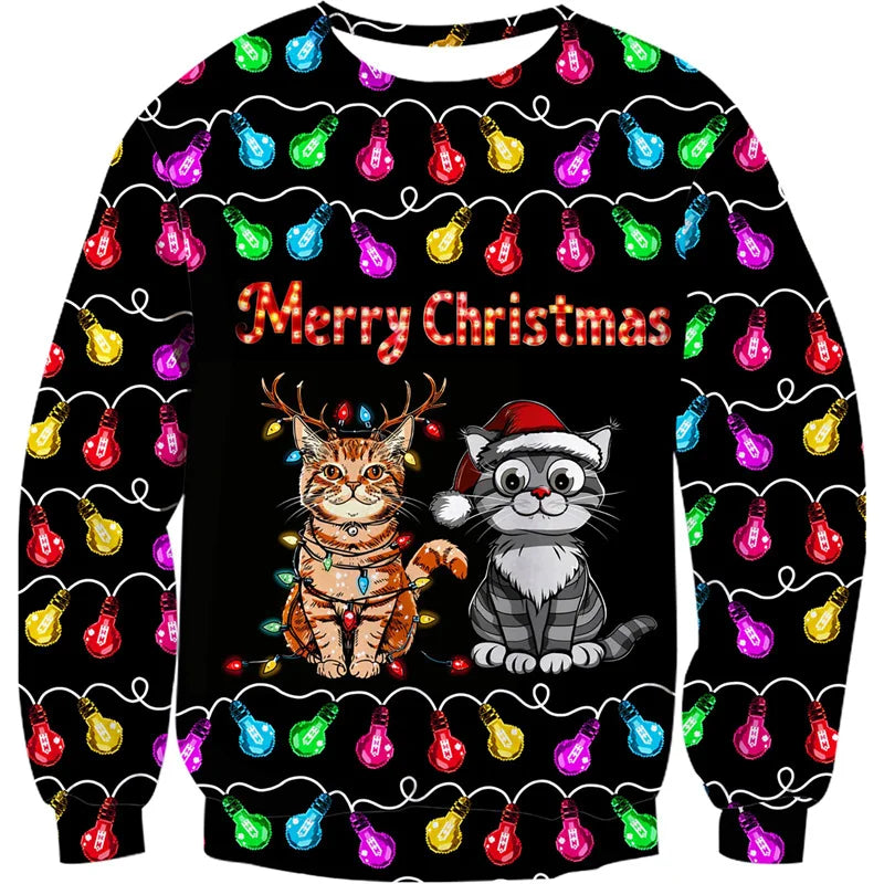 Unisex sweatshirt met 3D print voor katten- en hondenliefhebbers 4