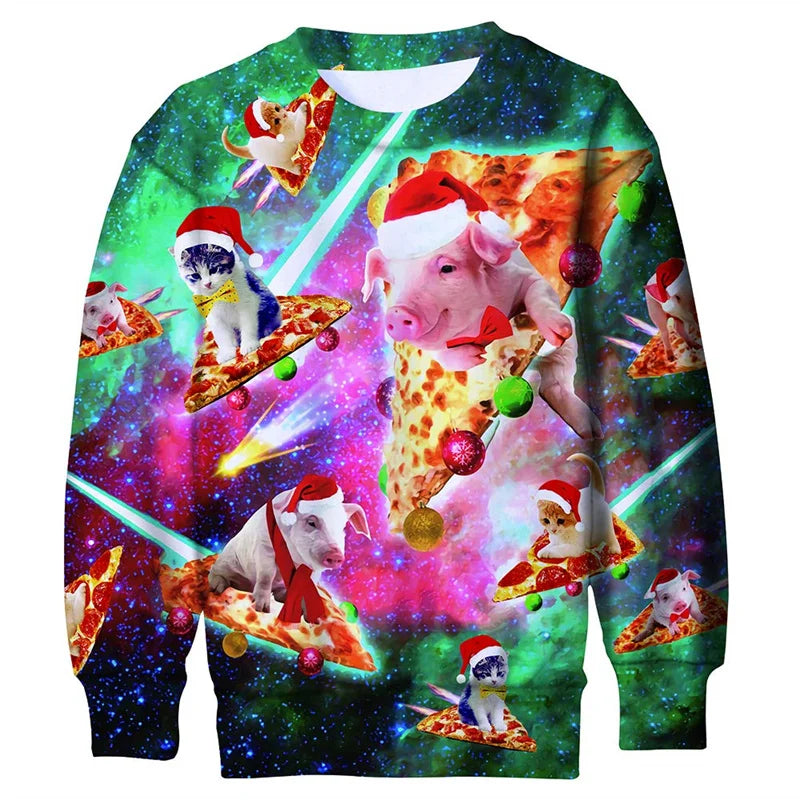 Unisex sweatshirt met 3D print voor katten- en hondenliefhebbers 7