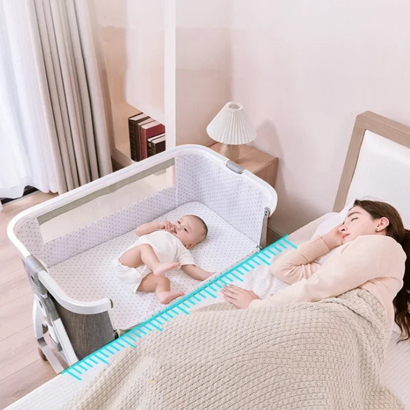 Nuvella Cama de bebé axustable – Plegable e seguro lugar para durmir para recén nados