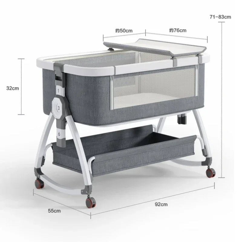 Nuvella Cama de bebé axustable – Plegable e seguro lugar para durmir para recén nados