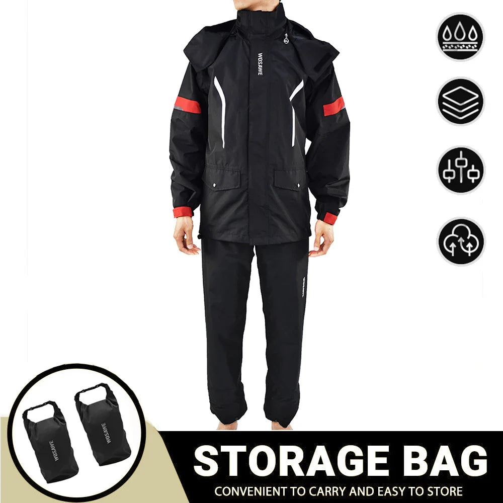 Wosawe – Jaqueta de pluja per a home impermeable – Reflectant negre/verd S-2XL
