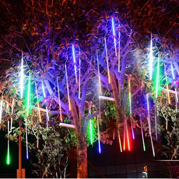 Lumetrix Llumins de pluja de meteors – Decoració exterior LED impermeable amb 8 tubs i connector de connexió
