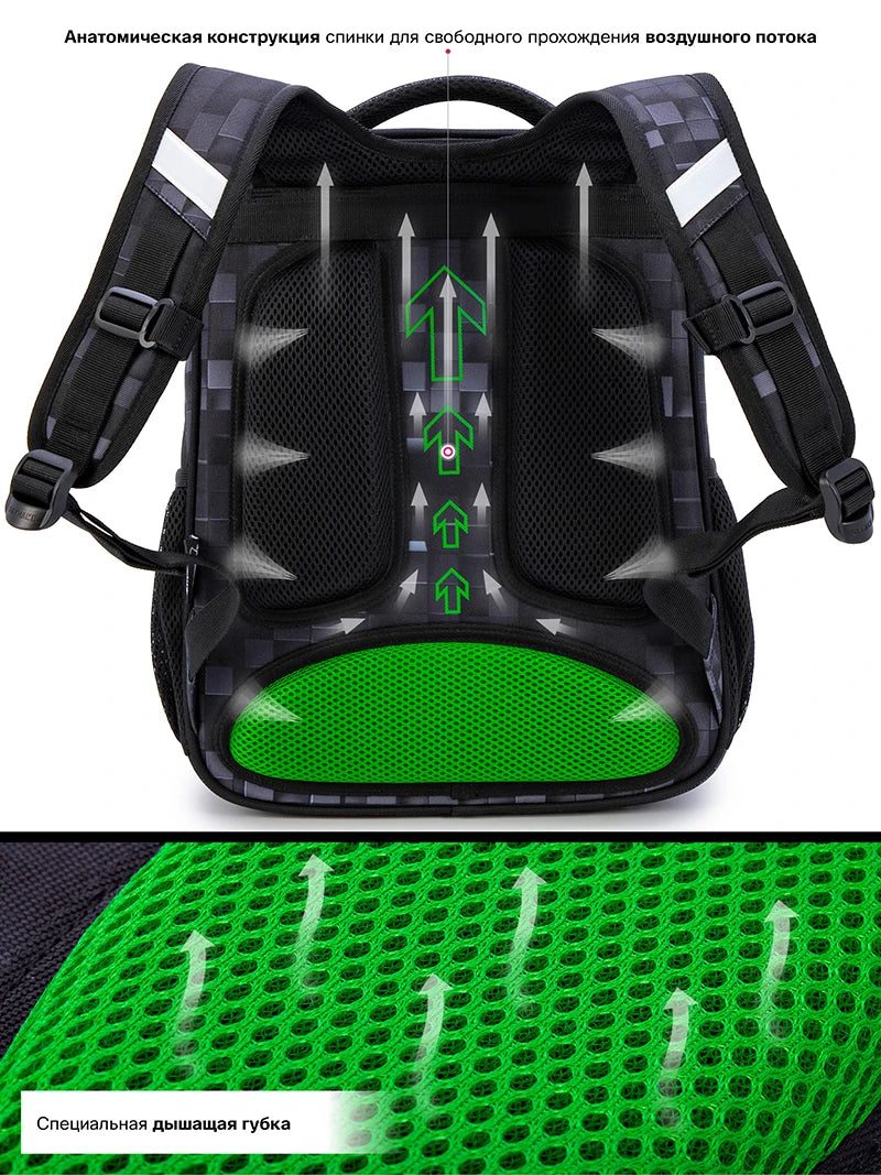 Kidura – Orthopedic backpack boy waterproof 7+ years – school & rain