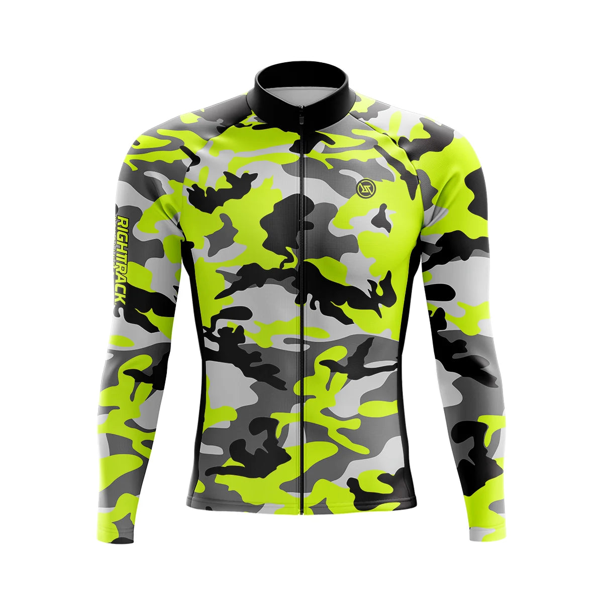 Camisa d'hivern Ravex per a ciclisme de carretera per a home – Samarreta MTB de micropolar transpirable amb mànigues llargues i disseny camuflatge