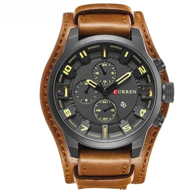 Montaro cronógrafo de cuarzo – reloj con correa de cuero y cronómetro
