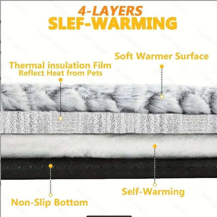 Zelfverwarmend kattenbed voor binnen en buiten, wasbaar en antislip 4